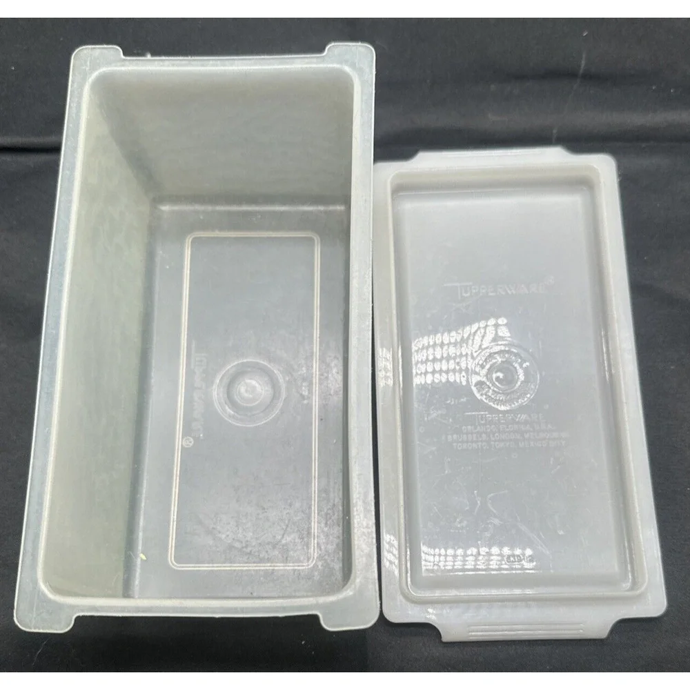 Vintage Tupperware Clear Opaque Butter Dish Keeper 638-4 lid 638-2 bottom